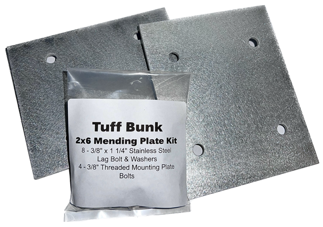 2x6 Tuff Bunk Boat Trailer Board Mending Plate Kit